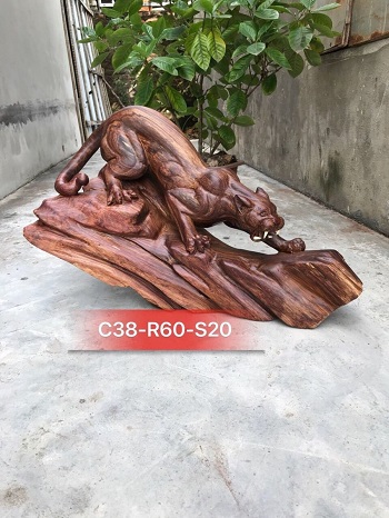 Tượng báo gỗ cẩm lai - Đồ Gỗ Mỹ Nghệ GOTACO - Công Ty TNHH Gỗ Toàn Cầu
